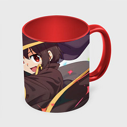 Кружка 3D Konosuba Мэгумин cute, цвет: 3D-белый + красный