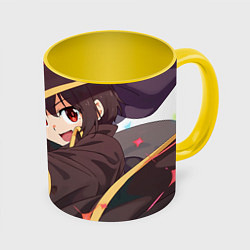 Кружка 3D Konosuba Мэгумин cute, цвет: 3D-белый + желтый