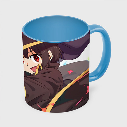 Кружка цветная Konosuba Мэгумин cute / 3D-Белый + небесно-голубой – фото 1