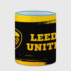 Кружка 3D Leeds United - gold gradient по-горизонтали, цвет: 3D-небесно-голубой кант — фото 2