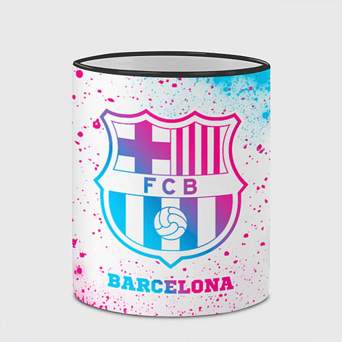 Кружка цветная Barcelona neon gradient style / 3D-Черный кант – фото 2