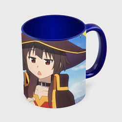 Кружка 3D Konosuba Мэгумин cute, цвет: 3D-белый + синий