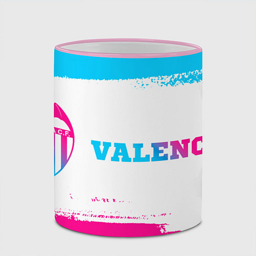 Кружка цветная Valencia neon gradient style по-горизонтали / 3D-Розовый кант – фото 2