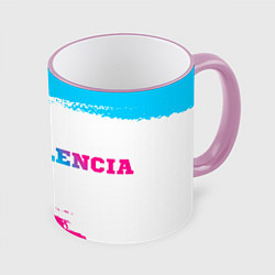 Кружка 3D Valencia neon gradient style по-горизонтали, цвет: 3D-розовый кант