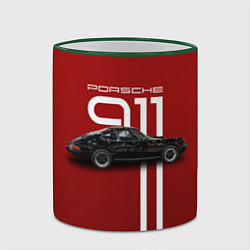 Кружка 3D Ретро автомобиль Porsche, цвет: 3D-зеленый кант — фото 2