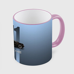 Кружка 3D Винтажный автомобиль Porsche, цвет: 3D-розовый кант