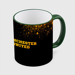 Кружка 3D Manchester United - gold gradient по-горизонтали, цвет: 3D-зеленый кант