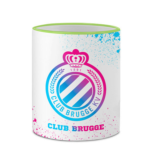 Кружка цветная Club Brugge neon gradient style / 3D-Светло-зеленый кант – фото 2