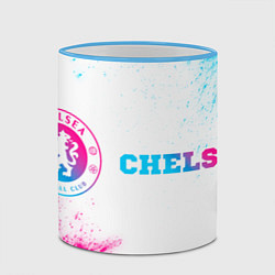 Кружка 3D Chelsea neon gradient style по-горизонтали, цвет: 3D-небесно-голубой кант — фото 2