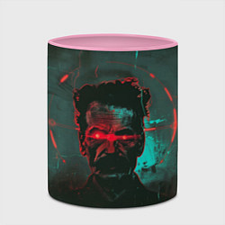 Кружка 3D Старик со светящимися красными глазами, цвет: 3D-белый + розовый — фото 2