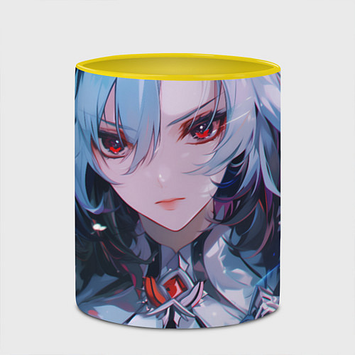 Кружка цветная Genshin Impact Арлекино draw / 3D-Белый + желтый – фото 2