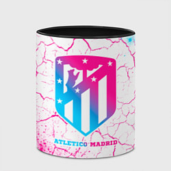 Кружка 3D Atletico Madrid neon gradient style, цвет: 3D-белый + черный — фото 2