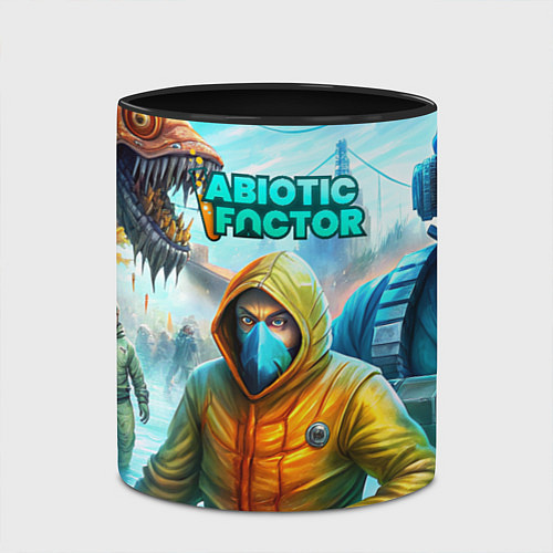 Кружка цветная Abiotic Factor world game / 3D-Белый + черный – фото 2