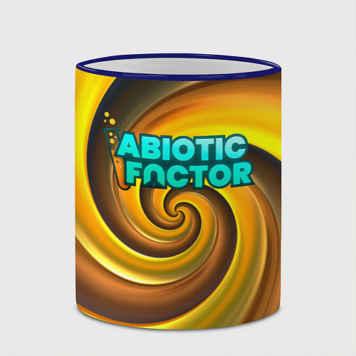 Кружка цветная Abiotic Factor желтый фон / 3D-Синий кант – фото 2