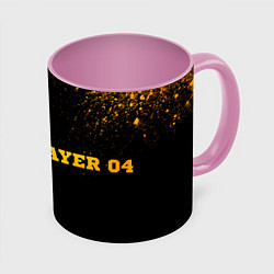 Кружка 3D Bayer 04 - gold gradient по-горизонтали, цвет: 3D-белый + розовый