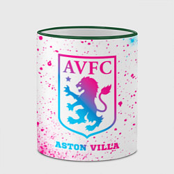 Кружка 3D Aston Villa neon gradient style, цвет: 3D-зеленый кант — фото 2