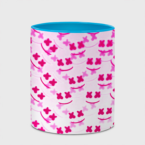 Кружка цветная Marshmello pink colors / 3D-Белый + небесно-голубой – фото 2