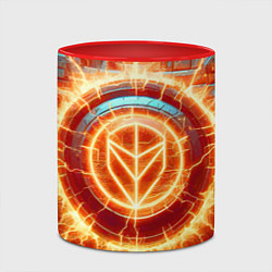 Кружка 3D Наэлектризованная кибер поверхность - нейросеть, цвет: 3D-белый + красный — фото 2