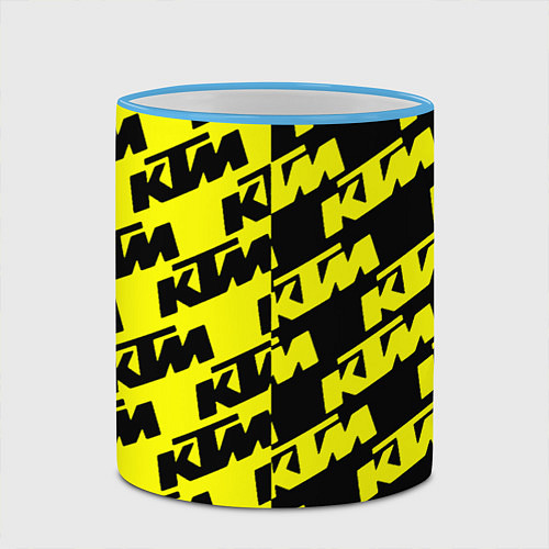 Кружка цветная KTU жёлто чёрный стиль / 3D-Небесно-голубой кант – фото 2