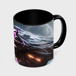 Кружка 3D Mass Effect ТалиЗора и космический корабль, цвет: 3D-белый + черный