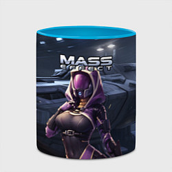 Кружка 3D Mass Effect ТалиЗора и космический корабль, цвет: 3D-белый + небесно-голубой — фото 2