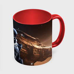 Кружка 3D Mass Effect game space, цвет: 3D-белый + красный