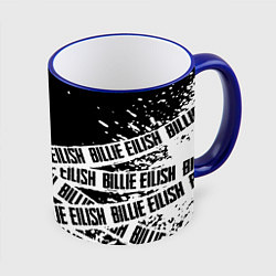 Кружка 3D Billie Eilish steel music eng, цвет: 3D-синий кант