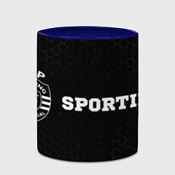 Кружка 3D Sporting sport на темном фоне по-горизонтали, цвет: 3D-белый + синий — фото 2