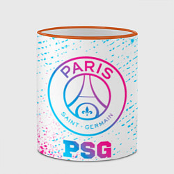 Кружка 3D PSG neon gradient style, цвет: 3D-оранжевый кант — фото 2