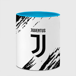 Кружка 3D Juventus краски, цвет: 3D-белый + небесно-голубой — фото 2