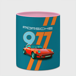 Кружка 3D Porsche 911 немецкий спорткар, цвет: 3D-белый + розовый — фото 2