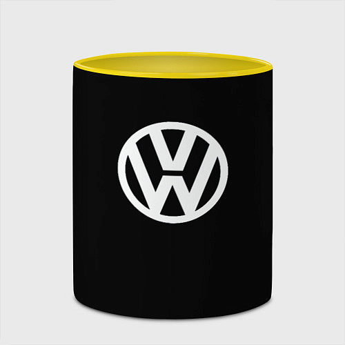 Кружка цветная Volkswagen sport avto / 3D-Белый + желтый – фото 2