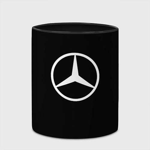Кружка цветная Mercedes benz logo white / 3D-Белый + черный – фото 2
