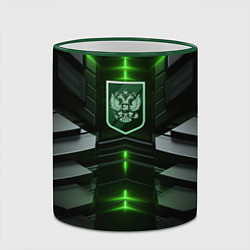 Кружка 3D Герб России и яркий зеленый неон, цвет: 3D-зеленый кант — фото 2