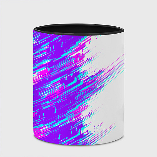 Кружка цветная Neon glitch / 3D-Белый + черный – фото 2