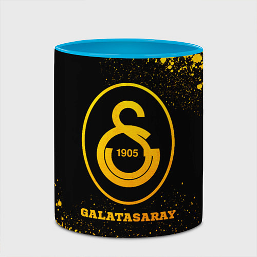Кружка цветная Galatasaray - gold gradient / 3D-Белый + небесно-голубой – фото 2