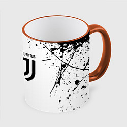 Кружка 3D Juventus краски текстура спорт, цвет: 3D-оранжевый кант