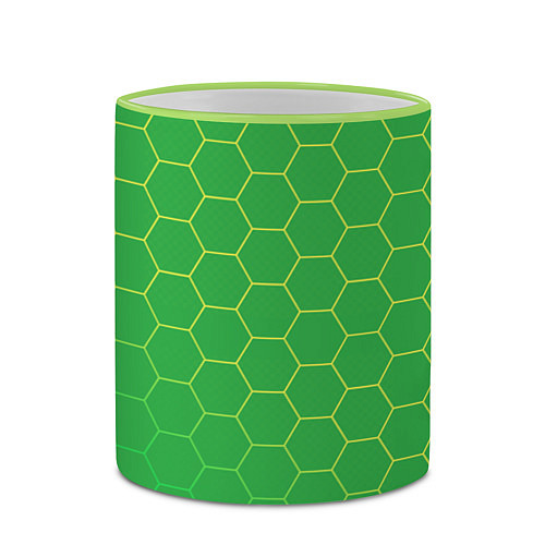 Кружка цветная Шестигранники фисташковый / 3D-Светло-зеленый кант – фото 2