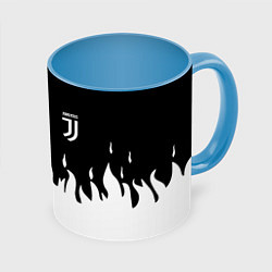 Кружка 3D Juventus fire, цвет: 3D-белый + небесно-голубой