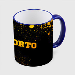 Кружка 3D Porto - gold gradient по-горизонтали, цвет: 3D-синий кант
