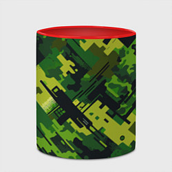 Кружка 3D Camouflage - pattern ai art, цвет: 3D-белый + красный — фото 2