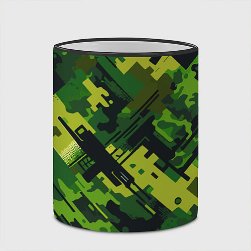 Кружка цветная Camouflage - pattern ai art / 3D-Черный кант – фото 2
