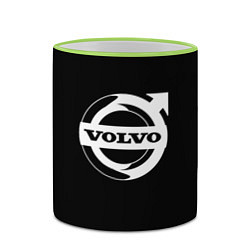 Кружка 3D Volvo white logo, цвет: 3D-светло-зеленый кант — фото 2