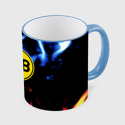 Кружка 3D Borussia fire storm steel, цвет: 3D-небесно-голубой кант