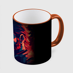 Кружка 3D Веном Снейк Metal gear game, цвет: 3D-оранжевый кант