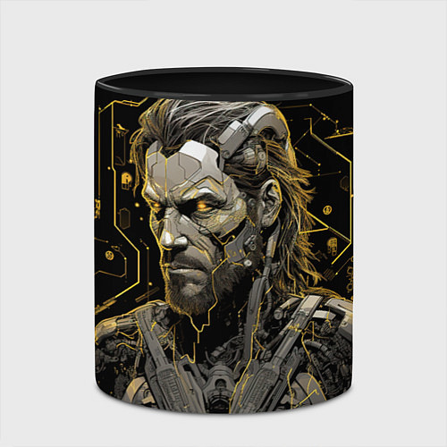 Кружка цветная Venom Snake cyber Metal gear game / 3D-Белый + черный – фото 2