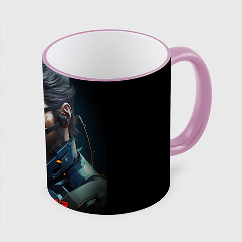 Кружка цветная Веном Снейк из игры Metal gear / 3D-Розовый кант – фото 1