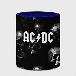 Кружка 3D AC DC - черные черепа, цвет: 3D-белый + синий — фото 2