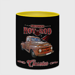 Кружка 3D Хотрод на базе пикапа 50-х годов, цвет: 3D-белый + желтый — фото 2