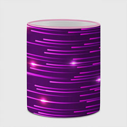 Кружка 3D Светящиеся неоновые лучи, цвет: 3D-розовый кант — фото 2